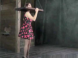 Busty Sub Tiedup And Ass Drilled With Hook