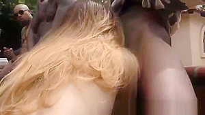Busty blacked whore cum