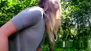 Busty blonde earning cash fuck in public