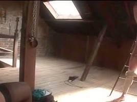 Busty milf teases and milks her slave