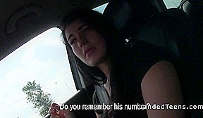Busty teen 18+ fucked on the hood outdoor