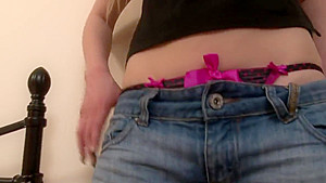 Busty teen 18+ loves stripping and touching herself at home