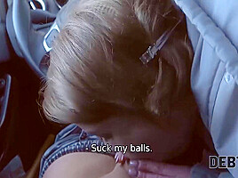 Calibri Angel In Collector Enjoys Blowjob In Car Before Tasting Debtors Pussy 11 Min