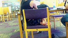 Candid Desi college girl Feet in Library