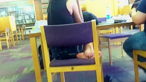 Candid Desi college girl Feet in Library