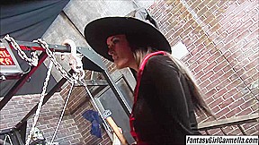 Carmella Bing 3way halloween party sex Lucy and hubby join in