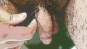 Cartooned myself plucking hairs from my flaccid cock