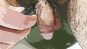 Cartooned myself plucking hairs from my flaccid cock