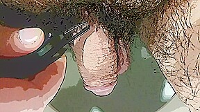 Cartooned myself plucking hairs from my flaccid cock