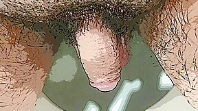 Cartooned myself plucking hairs from my flaccid cock