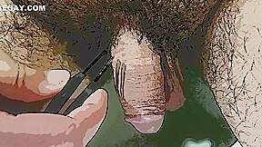 Cartooned myself plucking hairs from my flaccid cock