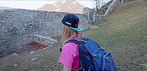 Caught! Recognized By Strangers While Hiking In The Mountains! Now Im Already Fucking In A Castle!