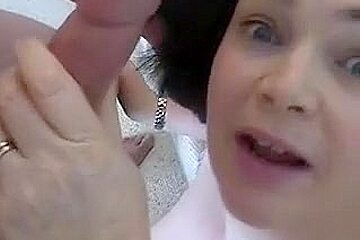 Cheating aged cougar wife large weenie facial
