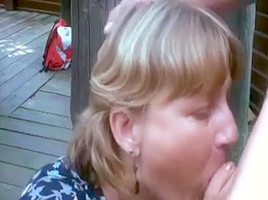 Chubby BBW mature outdoor fuck and facial
