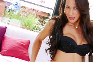 Classy Latina Milf Shemale Stripping And Masturbating