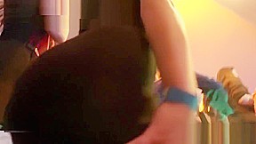 Clothed amateur jerking