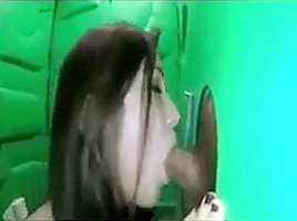 College girl gives gloryhole blowjob to strangers for money