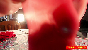 Connecting I Caress My Toes With My Fingers Wearing Red Stockings A Garter Belt Reindeer Ears