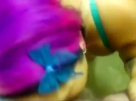 Crazy Girl With Hair That Is Shiny Hurts On Balls And Penis