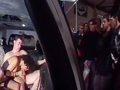 Curly Haired French Babe Getting Her Asshole Smashed In The Car