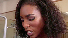 Curved black tranny anal fucks guy