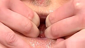 Cute Cutie Is Gaping Slim Slit In Close Up And Cumming