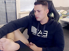 Cute German teen 18+ Guy Jerking Off On Web Camera