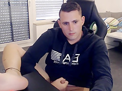 Cute German teen 18+ Guy Jerking Off On Web Camera