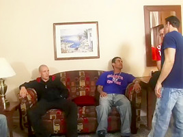 Cute blonde is in a hardcore gangbang today