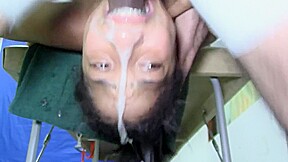 Cute braceface college girl slut extreme sloppy throat gagging 2