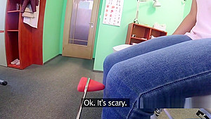 Cute ebony patient sucks doctors cock