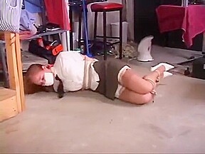 Cute girl tape gagged struggles