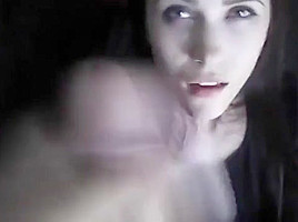 Cutie tenderly sucks dick with a sense