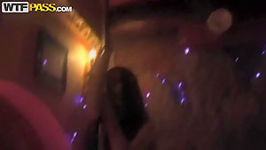 Dark haired babe Natasha does a nice pole dancing act