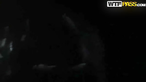 Dark haired babe Natasha does a nice pole dancing act