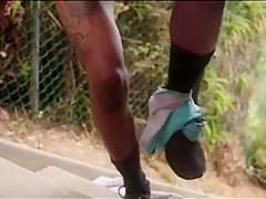 Deaf BBC Jerking Huge Cock Outdoor Session
