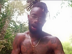 Deaf BBC Jerking Huge Cock Outdoor Session