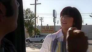 Dude gets his cock sucked by hot brunette he picks up with his car