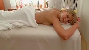 Exhausted Blonde Sensual Massage