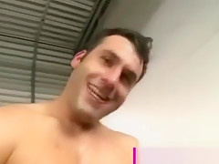 Exhibitionist gay fucking in garage
