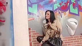 Fake Cum Facial For Brunette Slut