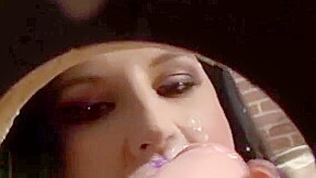 Fake Cum Facial For Brunette Slut