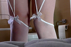 Femboy Maid Plays With His Pee After Desperately Wetting Himself