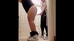 Femdom Boss Caught The Employee In The Toilet, Pegged With A Big Strapon, Now He Will Work Better