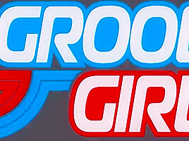 GROOBYGIRLS Girl with leather dress fucks her ass with dildo