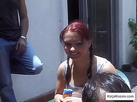 Gangbang babe katja fucks multiple cocks