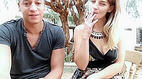 Garden Party on cam - teen 18+ Amateurs having sex and blowjob on the patio