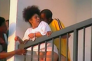 Ghetto whore copulates and talks with neighbour