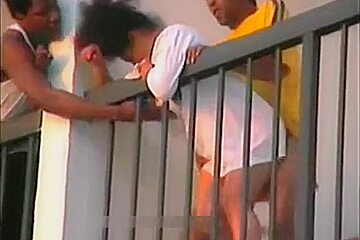Ghetto whore copulates and talks with neighbour