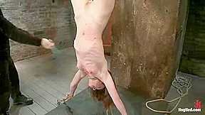 Girl Next Door Put Upside Down, Severely Flogged & Made To Cum On Screen Tying And Real Bdsm Play - Kink
